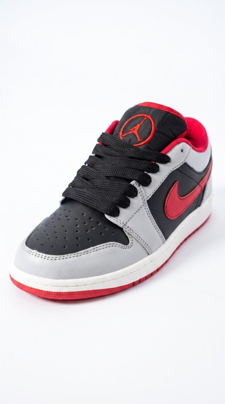 Air Jordan 1 Low — Blanc / Noir / Gris / Rouge